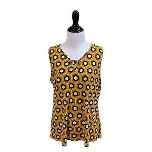 By Design Women's Sleeveless Top S Small Ornamental Polyester A-Line